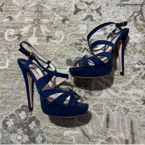 Miu Miu Suede navy blue high heels